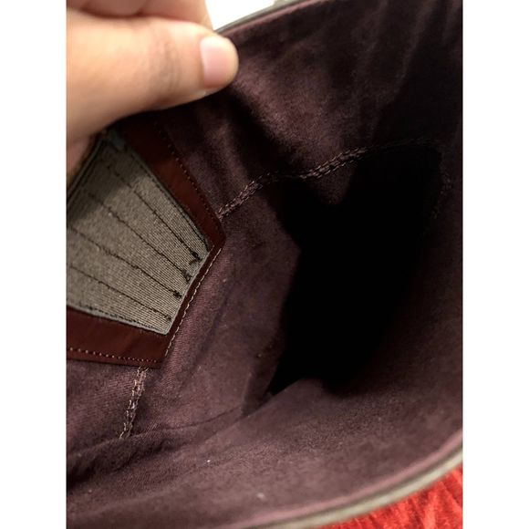 Franco Sarto Tiera High Brown Leather Boots Gold Faceted Heel Size 7 NWOT - Picture 6 of 8